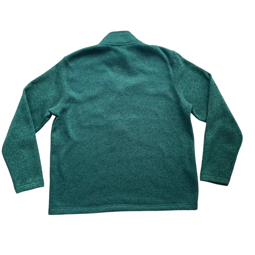 Eddie Bauer Men's XL Green Heathered 1/4 Zip Pullover Fleece Jacket Sweater Cozy